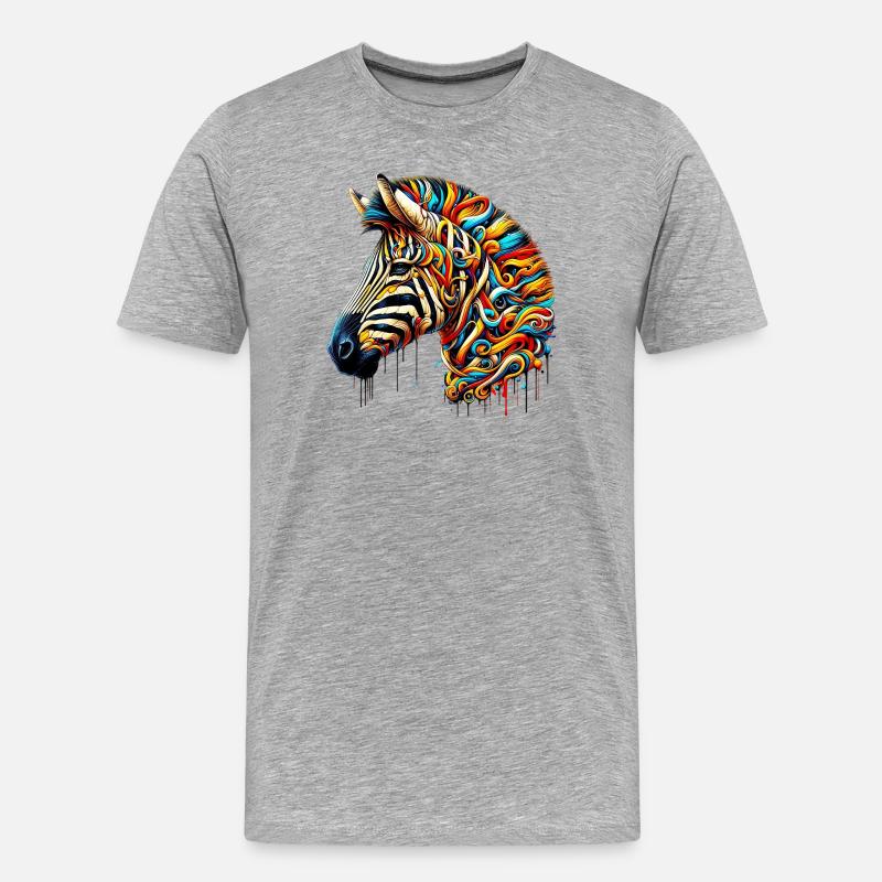 Zebra - Men's Premium Organic T-Shirt - heather grey