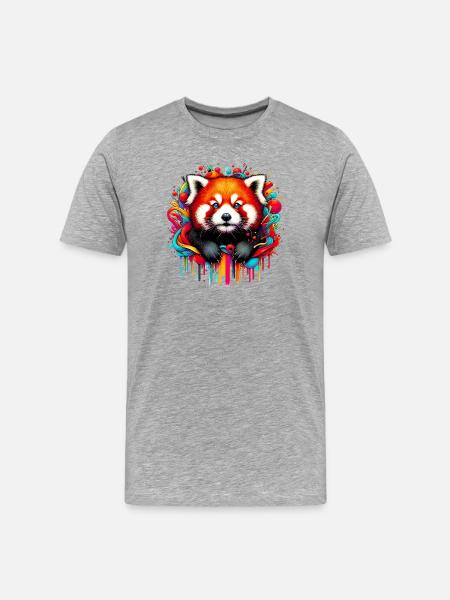 Red panda - Men's Premium Organic T-Shirt - heather grey