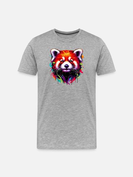 Red panda - Men's Premium Organic T-Shirt - heather grey
