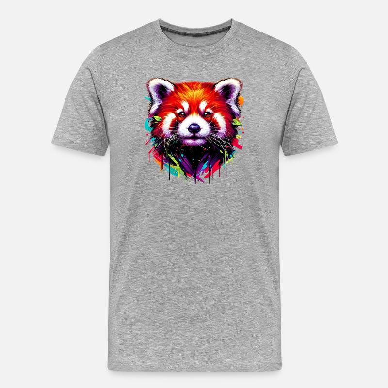 Kleiner Panda - Männer Premium Bio T-Shirt - Grau meliert
