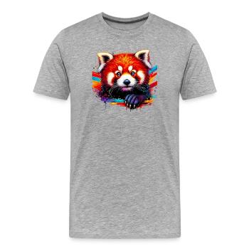 Petit panda - T-shirt bio Premium Homme - gris chiné - Devant - Damien (186cm)