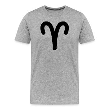 Bélier Signe du zodiaque Bélier - T-shirt bio Premium Homme - gris chiné - Devant - Damien (186cm)
