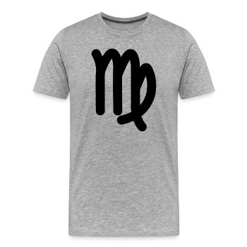 Signe du zodiaque Vierge Vierge - T-shirt bio Premium Homme - gris chiné - Devant - Damien (186cm)