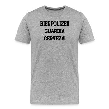 Police de la bière - T-shirt bio Premium Homme - gris chiné - Devant - Damien (186cm)