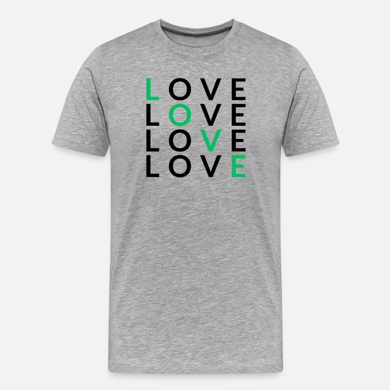 4 LOVE green - Männer Premium Bio T-Shirt - Grau meliert