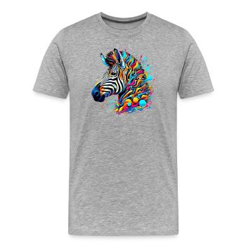 Zebra - Männer Premium Bio T-Shirt - Grau meliert - Vorne - Damien (186cm)