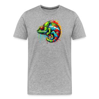 Chameleon - Men's Premium Organic T-Shirt - heather grey - Front - Damien (186cm)