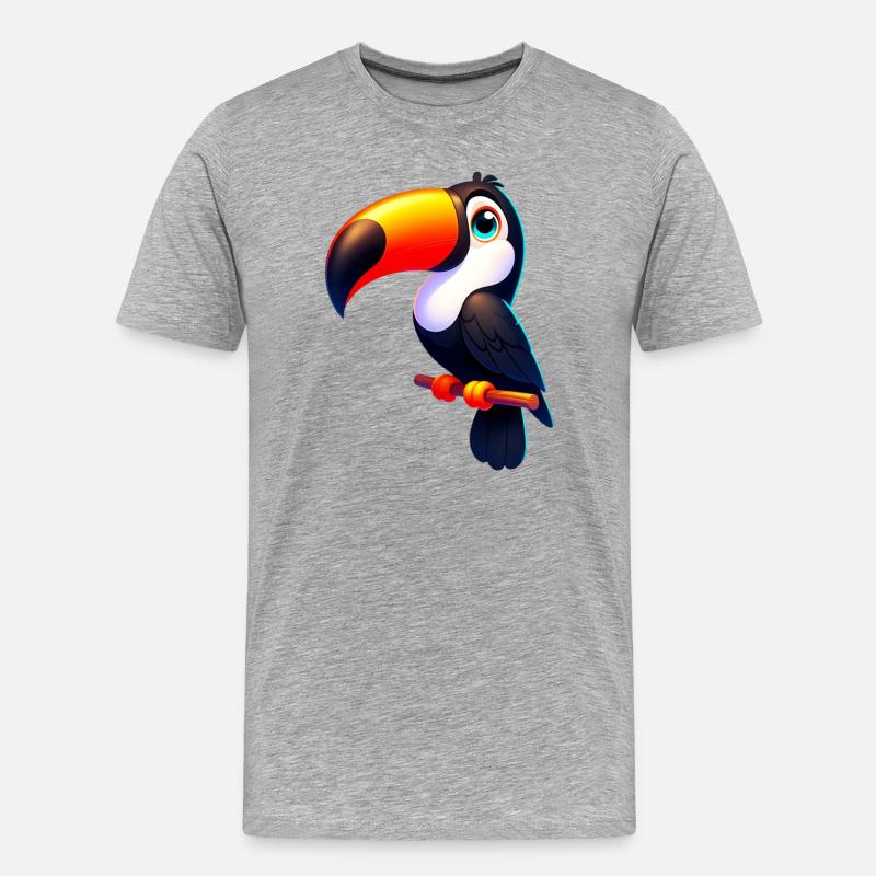 Tukan - Männer Premium Bio T-Shirt - Grau meliert