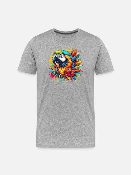 Parrot - Men's Premium Organic T-Shirt - heather grey