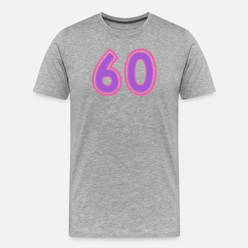 60 - Männer Premium Bio T-Shirt - Grau meliert