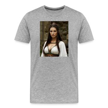 Keltiberische Frau - Männer Premium Bio T-Shirt - Grau meliert - Vorne - Damien (186cm)
