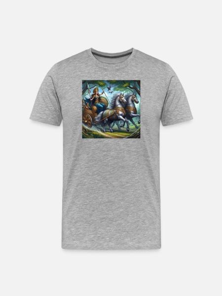 Queen Boudicca in battle - Men's Premium Organic T-Shirt - heather grey