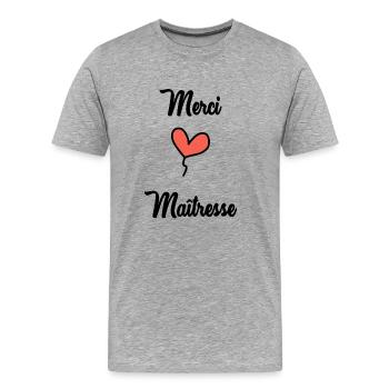 GELIEBTE. VIELEN DANK. DANKE, HERRIN - Männer Premium Bio T-Shirt - Grau meliert - Vorne - Damien (186cm)