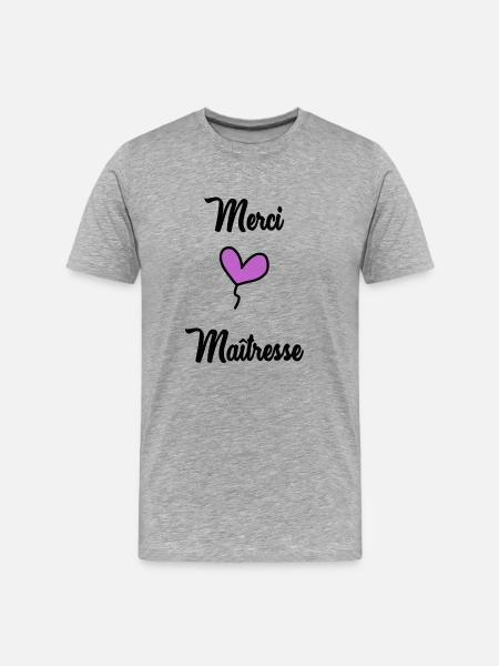 DANKE, HERRIN - Männer Premium Bio T-Shirt - Grau meliert