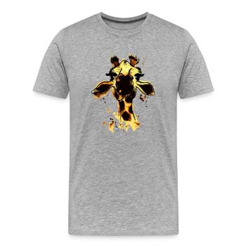 Giraffe - Men's Premium Organic T-Shirt - heather grey - Front - Damien (186cm)