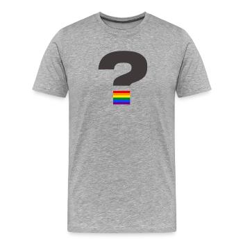 Pride Question Mark Graphic - Men's Premium Organic T-Shirt - heather grey - Front - Damien (186cm)