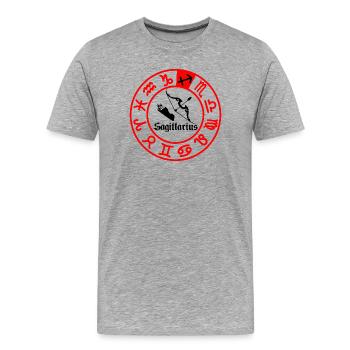 Signe du zodiaque Sagittaire Sagittaire - T-shirt bio Premium Homme - gris chiné - Devant - Damien (186cm)