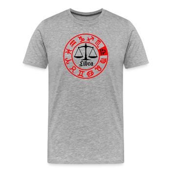 Zwölf Sternzeichen Waage Waage - Männer Premium Bio T-Shirt - Grau meliert - Vorne - Damien (186cm)