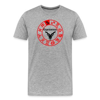 Zwölf Sternzeichen Steinbock Steinbock - Männer Premium Bio T-Shirt - Grau meliert - Vorne - Damien (186cm)