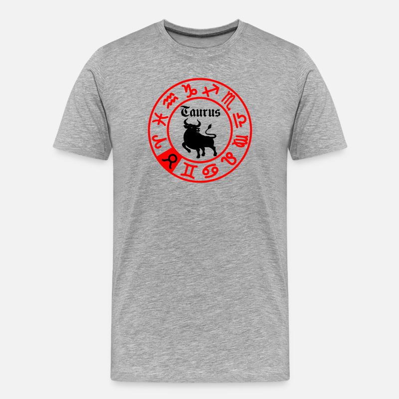 Zwölf Sternzeichen Stier Stier - Männer Premium Bio T-Shirt - Grau meliert