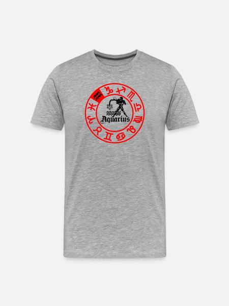 Zwölf Sternzeichen Wassermann Wassermann - Männer Premium Bio T-Shirt - Grau meliert