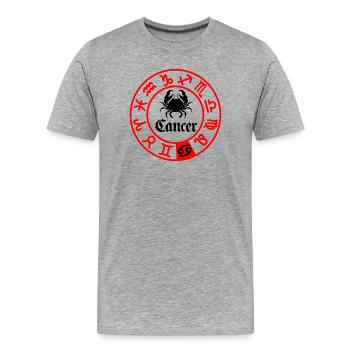 Zwölf Sternzeichen Krebs Krebs - Männer Premium Bio T-Shirt - Grau meliert - Vorne - Damien (186cm)