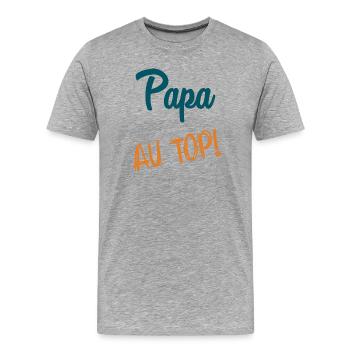 HAPPY FATHER'S DAY. DAD. FATHER'S DAY. FATHER. GOOD - Men's Premium Organic T-Shirt - heather grey - Front - Damien (186cm)