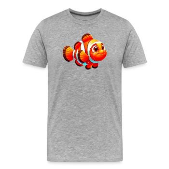 Poisson-clown - T-shirt bio Premium Homme - gris chiné - Devant - Damien (186cm)
