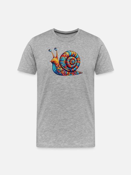 Snail - Men's Premium Organic T-Shirt - heather grey