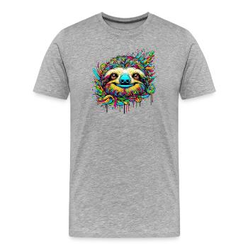 Paresse - T-shirt bio Premium Homme - gris chiné - Devant - Damien (186cm)
