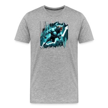 Finance Actions Taureau Wall Street Cadeau - T-shirt bio Premium Homme - gris chiné - Devant - Damien (186cm)