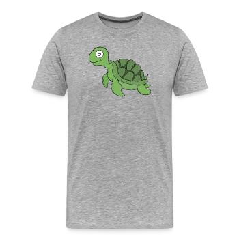 Eine freundliche Schildkröte - Männer Premium Bio T-Shirt - Grau meliert - Vorne - Damien (186cm)
