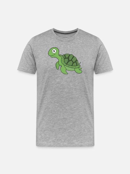 A friendly turtle - Men's Premium Organic T-Shirt - heather grey