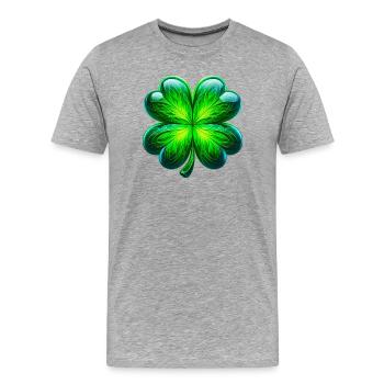 Trèfle à quatre feuilles - T-shirt bio Premium Homme - gris chiné - Devant - Damien (186cm)