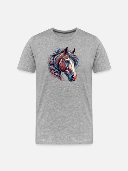 Cheval - T-shirt bio Premium Homme - gris chiné