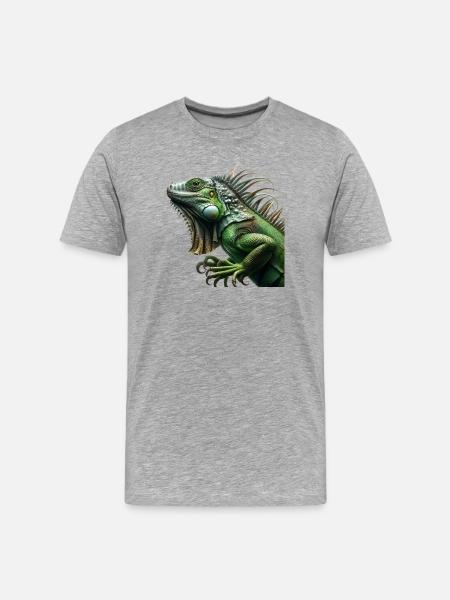 Iguana - Men's Premium Organic T-Shirt - heather grey
