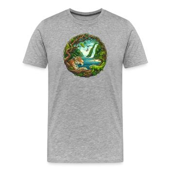 Île - T-shirt bio Premium Homme - gris chiné - Devant - Damien (186cm)