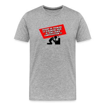 Mondaymanagement - Men's Premium Organic T-Shirt - heather grey - Front - Damien (186cm)