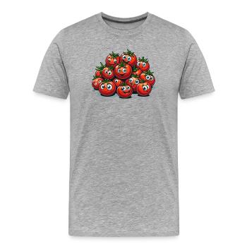 Tomate Tomate Drôle Cadeau D’ - T-shirt bio Premium Homme - gris chiné - Devant - Damien (186cm)