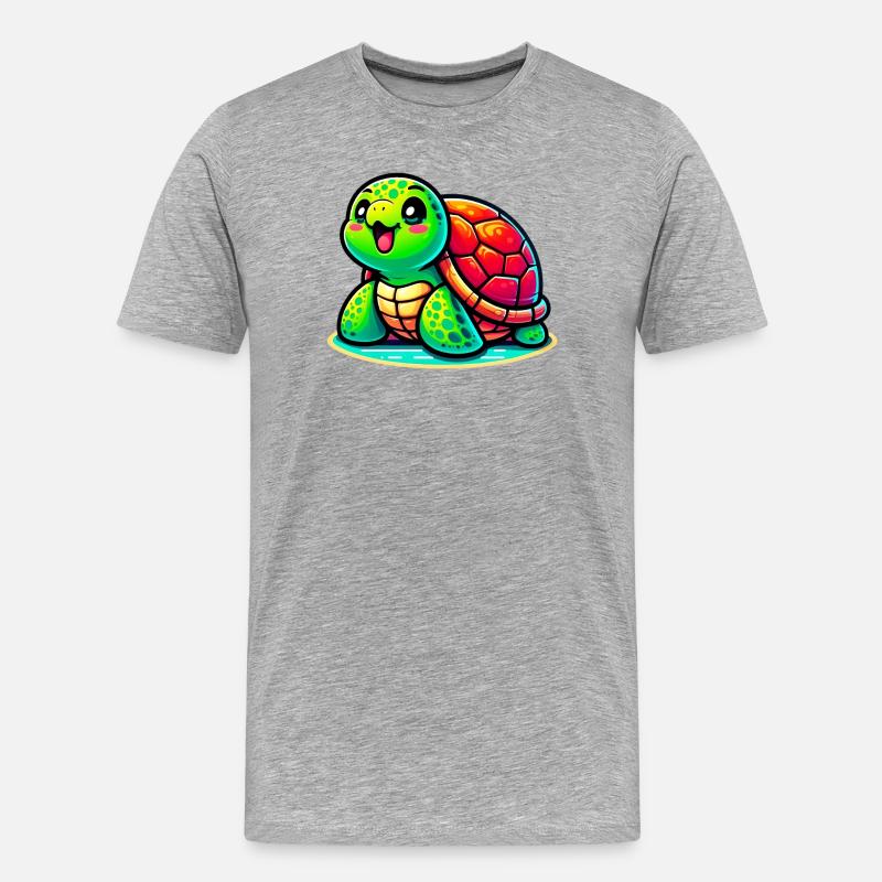 Schildkröte - Männer Premium Bio T-Shirt - Grau meliert