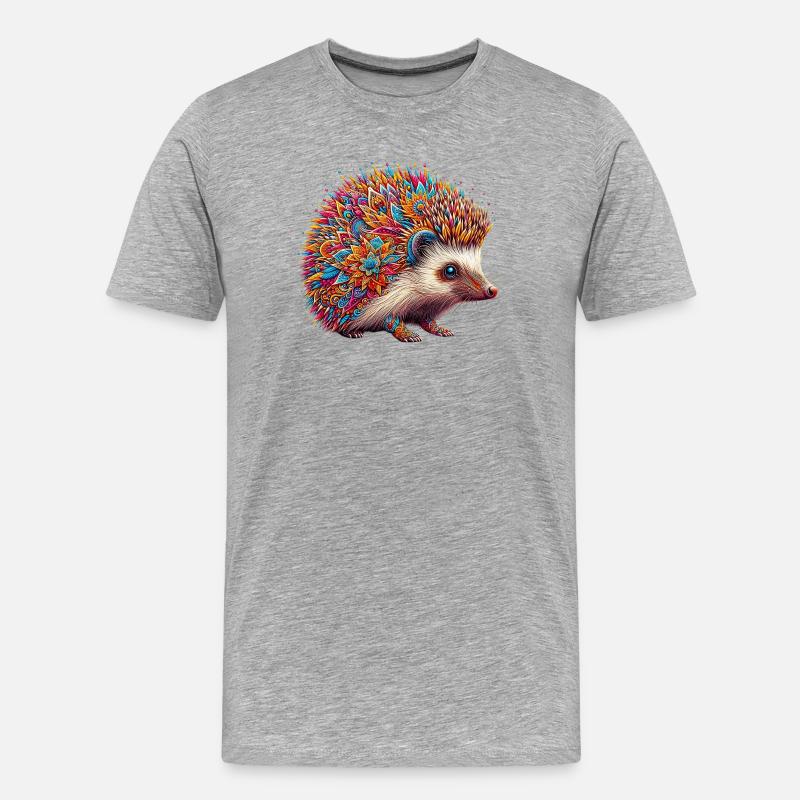 Igel - Männer Premium Bio T-Shirt - Grau meliert