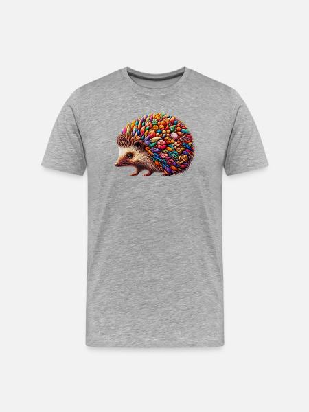 Hedgehog - Men's Premium Organic T-Shirt - heather grey