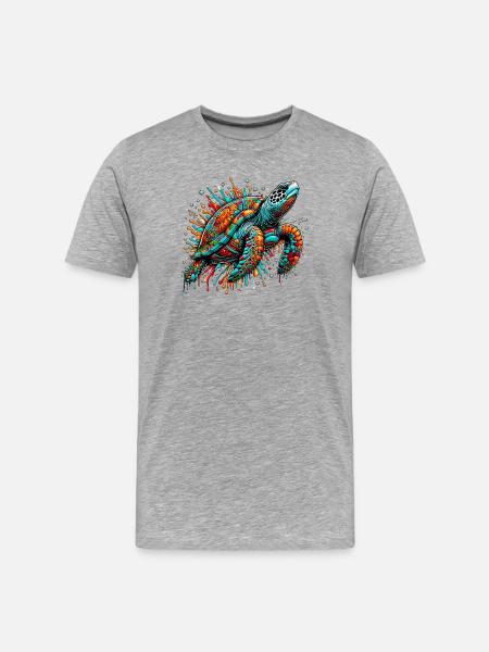Turtle - Men's Premium Organic T-Shirt - heather grey