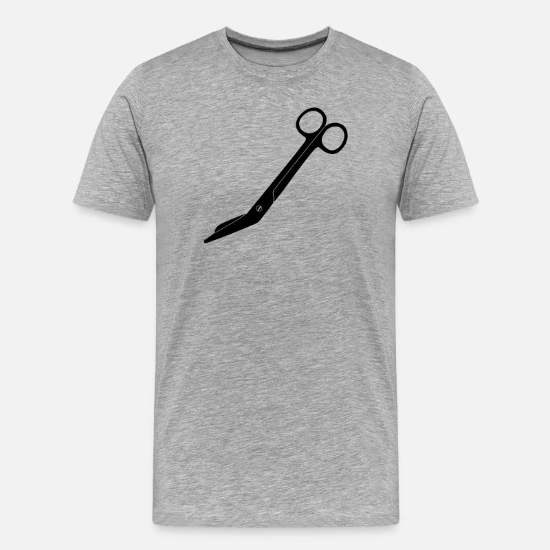 Verbandschere - Männer Premium Bio T-Shirt - Grau meliert