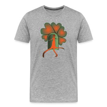 Step Out Orange - Men's Premium Organic T-Shirt - heather grey - Front - Damien (186cm)