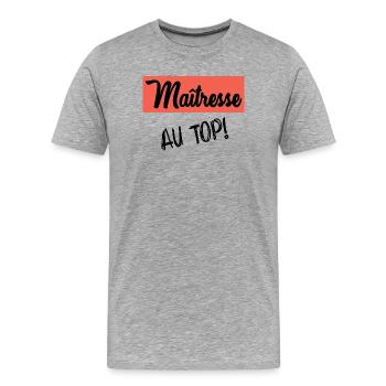 THANK YOU. MISTRESS. THANK YOU MISTRESS. MISTRESS - Men's Premium Organic T-Shirt - heather grey - Front - Damien (186cm)