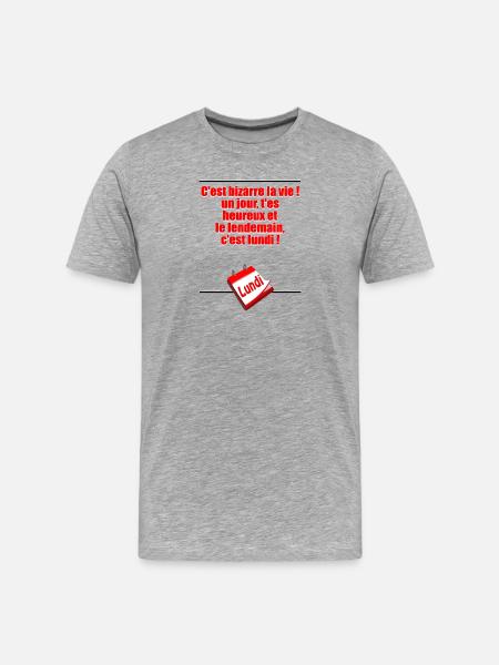Tomorrow is Monday - Men's Premium Organic T-Shirt - heather grey