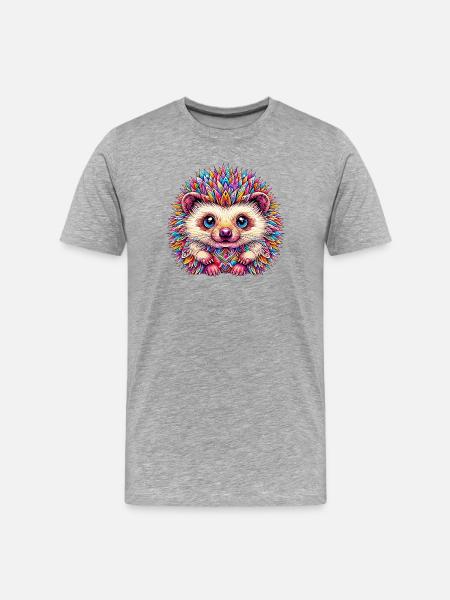Hedgehog - Men's Premium Organic T-Shirt - heather grey