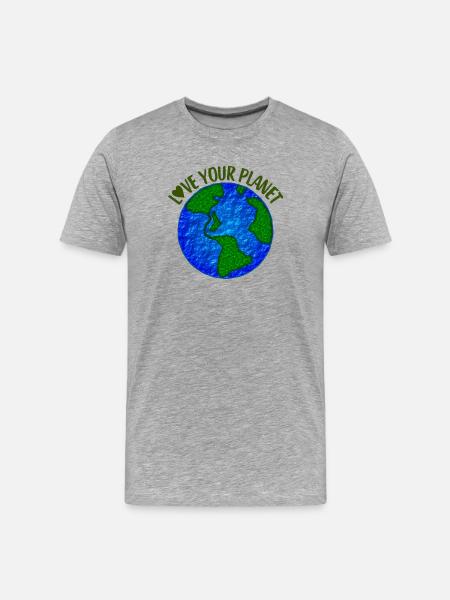 Love your planet - Men's Premium Organic T-Shirt - heather grey