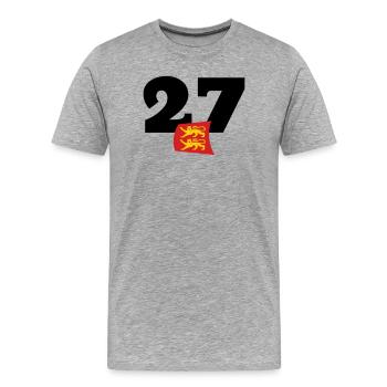 Normandie - Eure - 27 - Männer Premium Bio T-Shirt - Grau meliert - Vorne - Damien (186cm)
